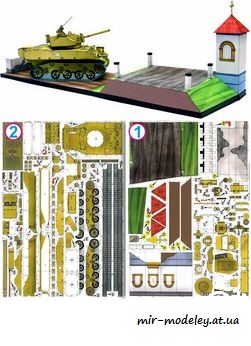 №726 - Lehky tank STUART M5 [ABC 2007-24] из бумаги — развертка из бумаги