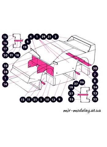 №7484 - Dráhové modely Autos XM 211 a XM 2 (ABC 92-19 ) из бумаги