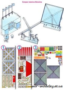 №7457 - Benzínová čerpací stanice a občerstvení (ABC 1992-4) из бумаги