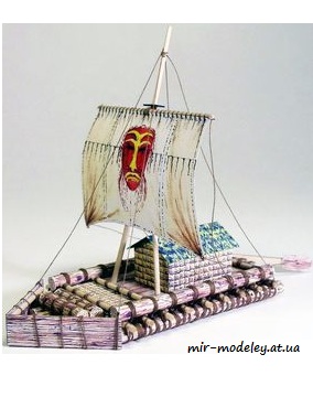 №7603 - Плот Кон-Тики / Kon-Tiki (ABC 1996-16) из бумаги