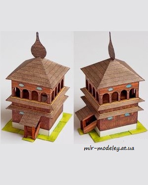 №7547 - Zvonice z Hronseku [ABC 1994-13] из бумаги — развертка из бумаги