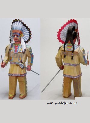 №7557 - Индейский воин / Indiansky Bojovnik (ABC 24/1994) из бумаги