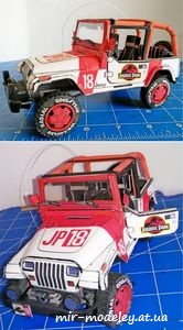 №7691 - Jeep Wrangler Jurassic Park (ABC 19-20/1999) из бумаги