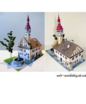 №7676 - Liberecka radnice z roku 1603 s kasnou [ABC 1999-06] из бумаги