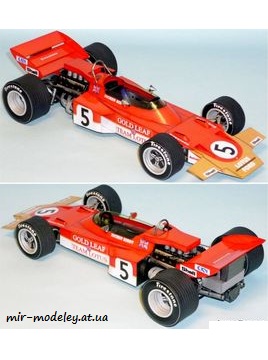 №7813 - Болид Lotus Ford 72D 1970 [ABC 10/2003 / Spinler 026] из бумаги