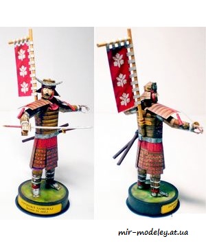 №7882 - Японский самурай / Japonsky samuraj (ABC 7/2005) из бумаги — скачать развертку из бумаги