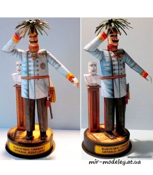 №7873 - Rakousko-uherský generál jízdy 1910 (ABC 1/2005) из бумаги