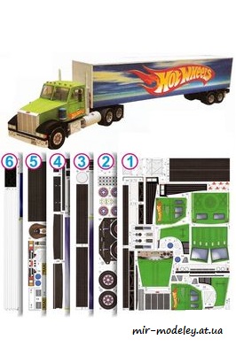 №7910 - Американский тягач с прицепом / Americky tahac s navesem (ABC 25-26/2005) из бумаги