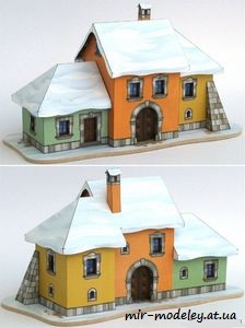 №7845 - Дом покрытый снегом / Zasnezene domceky (ABC 6-7/2004) из бумаги