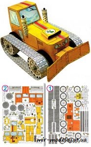 №7876 - Гусеничный трактор / Pasovy traktor [АВС 2/2005] из бумаги