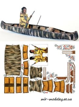 №7928 - Охотничье каноэ Алгонкинов / Lovecká kánoe Algonkinů (ABC 14/2006) из бумаги