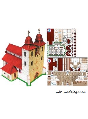 №7969 - Костёл в деревне Tismice, Чехия (ABC 14/2007) из бумаги