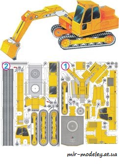 №7964 - Гусеничный экскаватор / Pasovy Bagr (ABC 09-2007) из бумаги