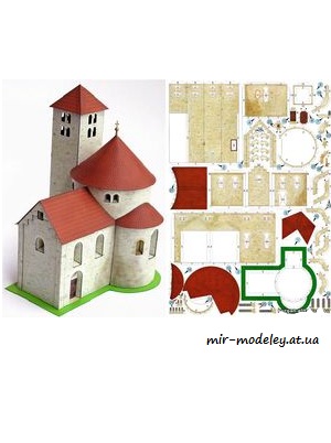 №7979 - Костел св. Марии Магдалины Kostel sv. Mari Magdaleny (ABC 21-2007) из бумаги