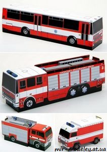 №8017 - Liaz KHA 32, MAN CAS 24, AVIA DA A21F, Karosa C734 (ABC 11/2009 / Fireboxy) из бумаги