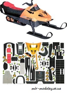 №7949 - Снегоход / Sněžný skútr (ABC) из бумаги