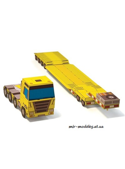 №900 - Тягач с прицепом / Tahač s návěsem (ABC 2/2016) из бумаги — скачать развертку из бумаги