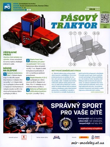 №8231 - Гусеничный трактор / Pásový traktor (АВС 19/2020) из бумаги