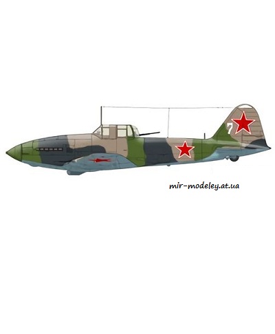 №8402 - Ил-10 бортовой номер 7 (Перекрас Answer MPModel) из бумаги