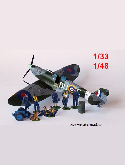 №8327 - Supermarine Spitfire Mk.Vb (PR Models / ABC 10/2023) из бумаги