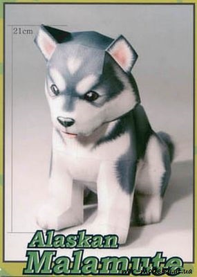 №8359 - Аляскинский маламут / Alaskan malamute (3DPaper) из бумаги