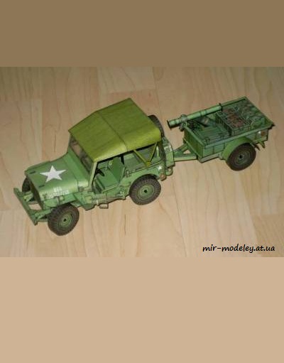№8336 - US Jeep Willys MB & vozik (ABC) из бумаги