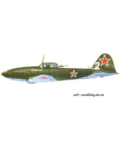 №8409 - Ил-10 БН-2 «Белый» / IL-10 BN-2 Belyj (Перекрас Answer MPModel 040) из бумаги