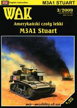 №887 - Легкий танк M3A1 Stuart (WAK 3/2009) из бумаги