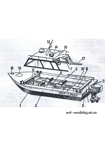 №8486 - Катер (ЮТ - Для умелых рук 1976-05) из бумаги
