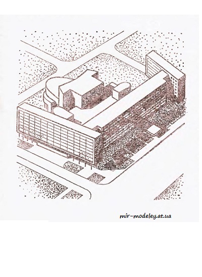 №3664 - Здание ЦСУ [ЮТ для умелых рук 1973 5] из бумаги