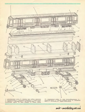 №8570 - Вагон метрополитена (ЮТ - Для умелых рук 3/1989) из бумаги