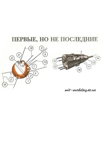 №8589 - Луна-1 + Спутник-3 (Левша 1992-01) из бумаги