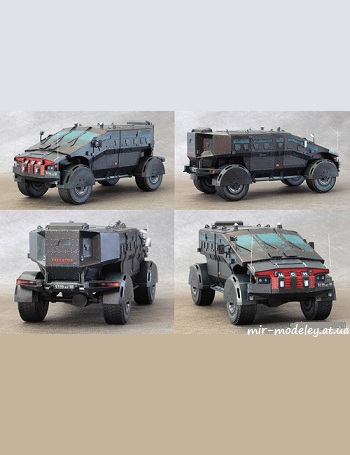 №8697 - Бронемашина российских спецслужб «Фалькатус» (Левша 2017-12) из бумаги