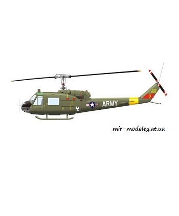 №8856 - Bell UH-1 Iroquois (Перекрас Fly Model 125) из бумаги