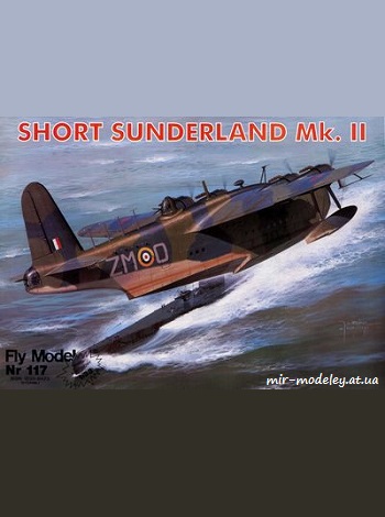 №8854 - Short Sunderland Mk.II (Векторный перекрас Fly Model 117) из бумаги