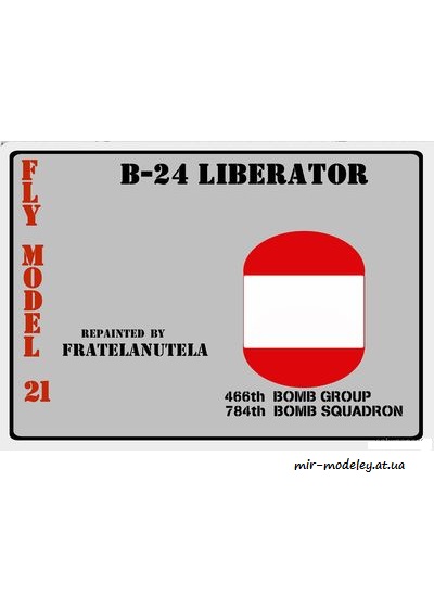 №8832 - B-24D Liberator (Перекрас Fly Model 021) из бумаги