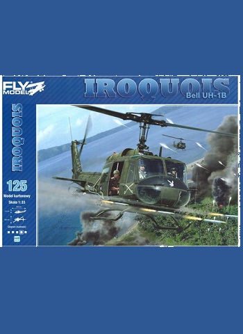№8857 - Bell UH-1B «Iroquois» (Fly Model 125) из бумаги — скачать развертку из бумаги