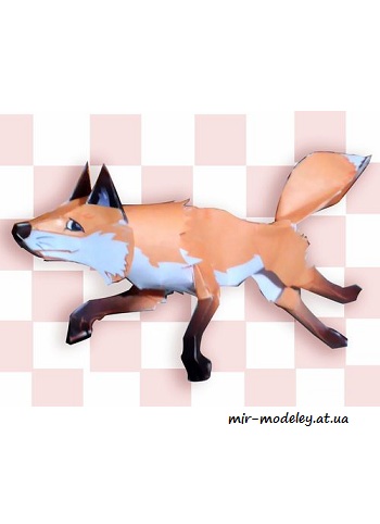 №1977 - Лисица / Quick Brown Fox (Барс) из бумаги — скачать развертку из бумаги