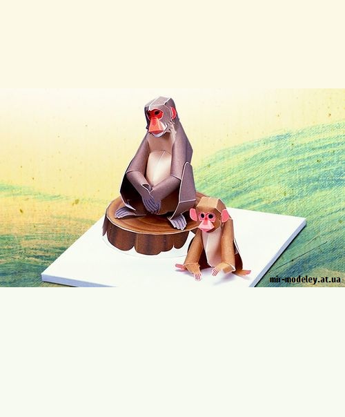 №9200 - Japanese Macaque (YAMAHA MOTOR) из бумаги