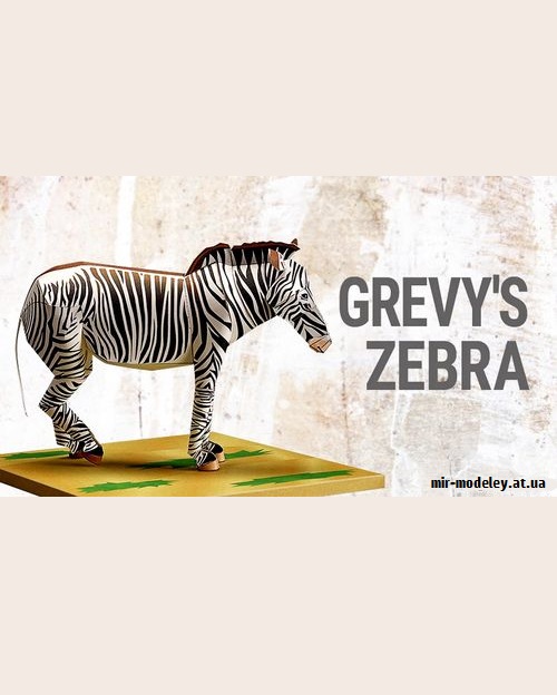 №9195 - Grevy's Zebra (YAMAHA MOTOR) из бумаги