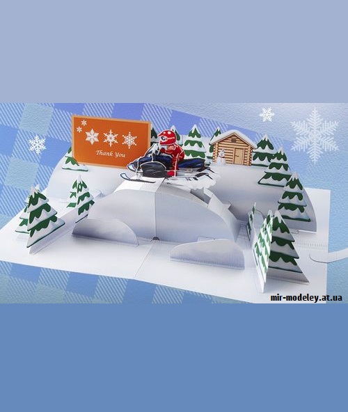 №9217 - Dashing through the snow on a snowmobile! (YAMAHA MOTOR) из бумаги