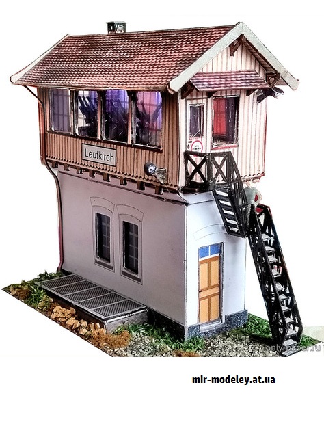 №9263 - Пост управления стрелками и сигналами / Ehm. Stellwerk 1 von Leutkirch (Dieter Welz / Ausschneide Bogen 32) из бумаги