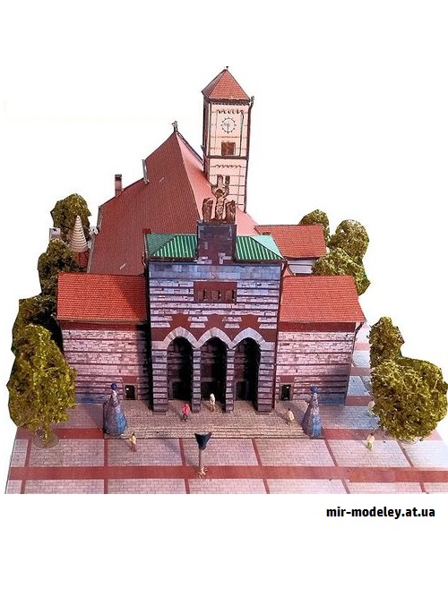 №9264 - Церковь Иоанна Крестителя / Kirche St. Johann Baptist in Neu-Ulm (Dieter Welz / Ausschneide Bogen 33) из бумаги