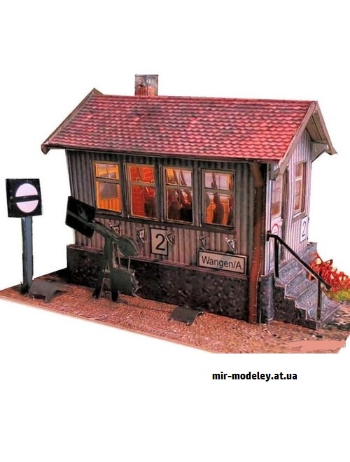 №9254 - Будка стрелочника / Das ehemalige Stellwerk (Dieter Welz) (Dieter Welz / Ausschneide Bogen 23) из бумаги