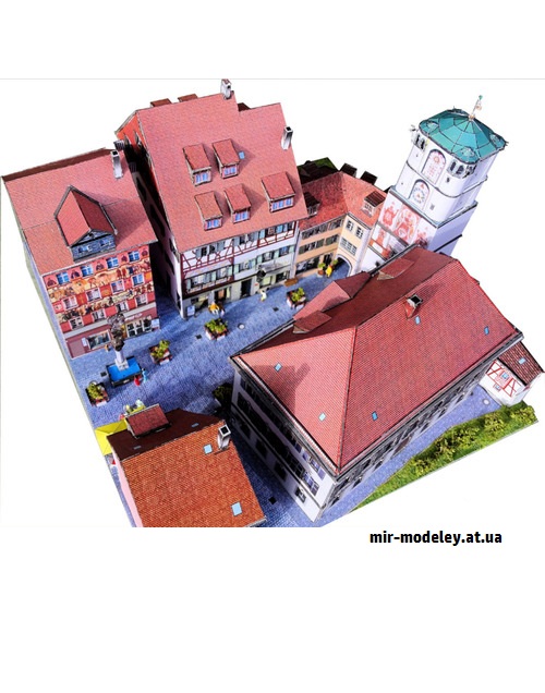 №9265 - Frauentor-Areal Wangen/Allgäu (Dieter Welz / Ausschneide Bogen 34) из бумаги