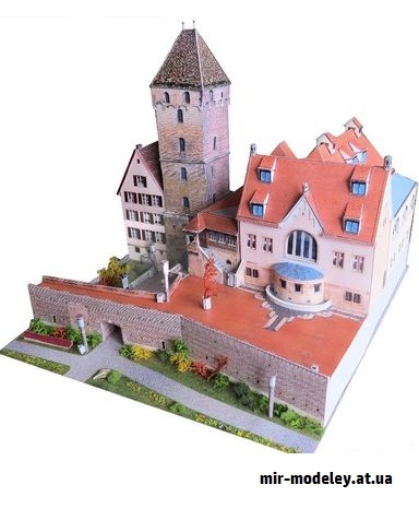 №9245 - Metzgerturm / schiefer Turm von Ulm/Donau (Dieter Welz / Ausschneide Bogen 14) из бумаги