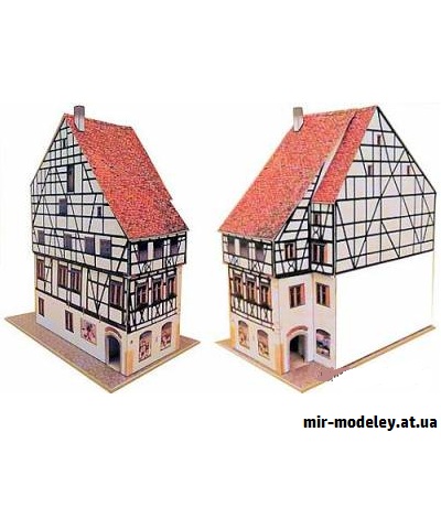 №9235 - Das Fachwerkhaus in der Schmiedstraße in Wangen/Allgäu (Dieter Welz / Ausschneide Bogen 04) из бумаги