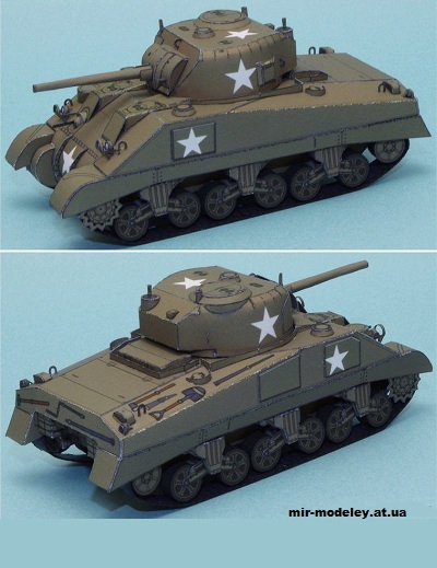 №976 - Средний танк M4 Sherman [Lazylife] из бумаги
