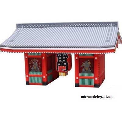 №9676 - Kaminarimon Gate of Senso-ji Temple, Japan Mini Version (Canon) из бумаги