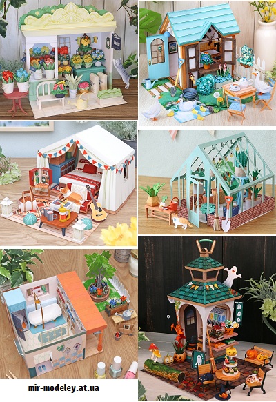 №9615 - Flower Shop, Garden House, Glamping, Greenhouse, Halloween market, Interior house Bathroom (Canon) из бумаги